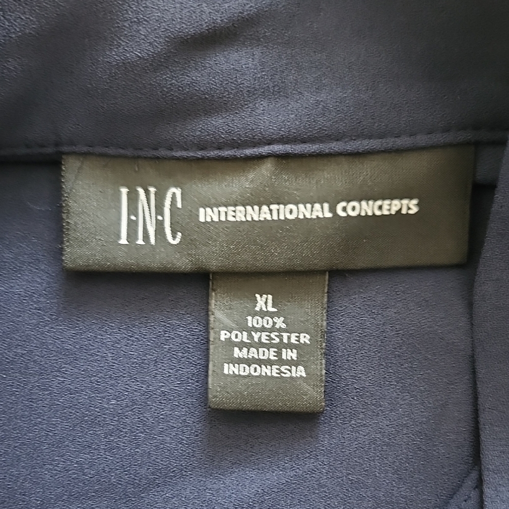 INC International Concepts Dark Blue Blouse - Picture 2 of 8